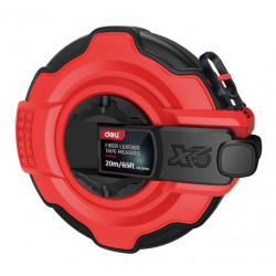 DELI μετροταινία DL9920Y με μηχανισμό αναδίπλωσης, fibreglass ταινία, 20m/65ft x 14.5mm