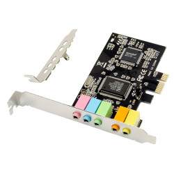 POWERTECH κάρτα επέκτασης ήχου PCIe σε 2x channel audio ST13, CMI8738 + ASM1083