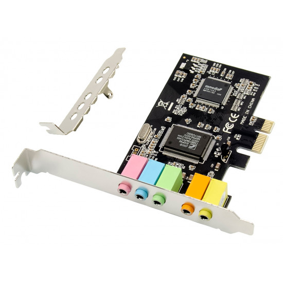 POWERTECH κάρτα επέκτασης ήχου PCIe σε 2x channel audio ST13, CMI8738 + ASM1083