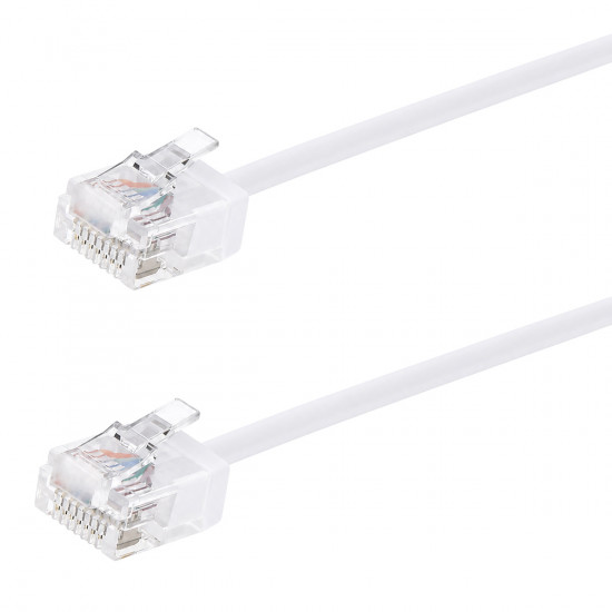 POWERTECH καλώδιο δικτύου CAB-N467, Cat 6A U/UTP, ultra slim, copper, 500MHz, 0.15m, λευκό