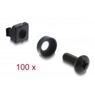 DELOCK σετ βίδες με παξιμάδια 42434 για rack, M6/16mm, μαύρο, 100τμχ