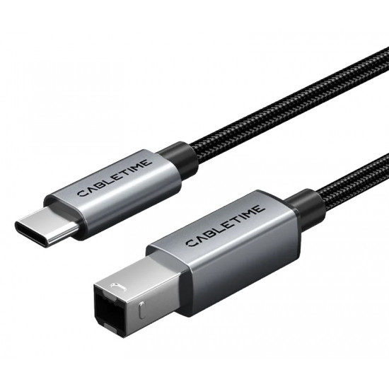CABLETIME καλώδιο USB-C σε USB Type B CT-CMBM1, 480Mbps, 1.5m, μαύρο