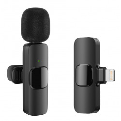 APEXEL ασύρματο μικρόφωνο APL-MIC004, Lightning, 2.4GHz, μαύρο
