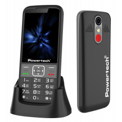 POWERTECH κινητό τηλέφωνο Sentry 3.36, 3.36, dual SIM, πλήκτρο SOS, μαύρο
