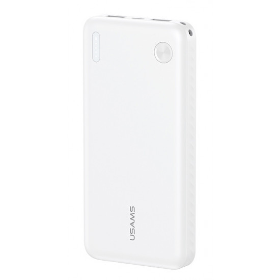 USAMS power bank CD253, 2x θύρες εξόδου, 10000mAh, 10W, λευκό