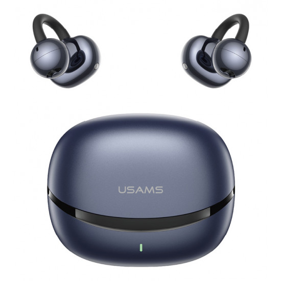 USAMS earphones με θήκη φόρτισης Echo R03, OWS, Φ11mm, 40/300mAh, μπλε
