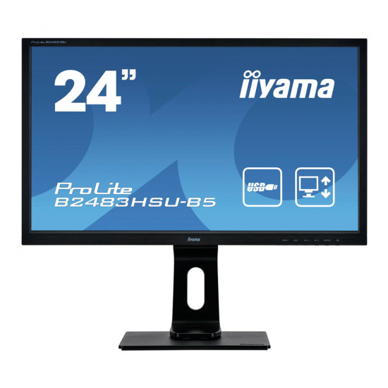 IIYAMA used Οθόνη B2483HSU LED, 24 1920x1080, VGA/DVI/DisplayPort, Grade B