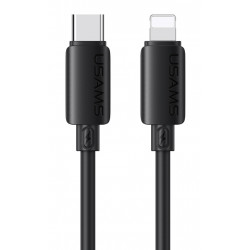 USAMS καλώδιο Lightning σε USB-C SJ788, σιλικόνης, 30W, 480Mbps, 1m, μαύρο