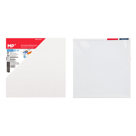 MP καμβάς καρτολίνο ζωγραφικής PP95-4040, 40x40cm, 280gr/m², λευκός