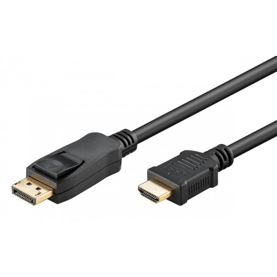 GOOBAY καλώδιο DisplayPort σε HDMI 80521, 4K/60Hz, 18 Gbps, 2m, μαύρο