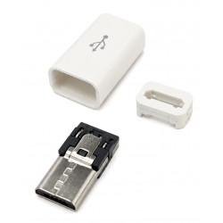 POWERTECH βύσμα micro USB CAB-U164, 480Mbps, λευκό