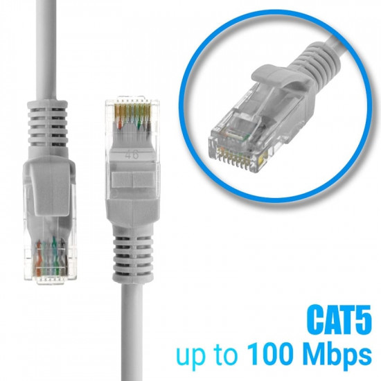 Καλώδιο Ethernet  1m CAT 5E Γκρι