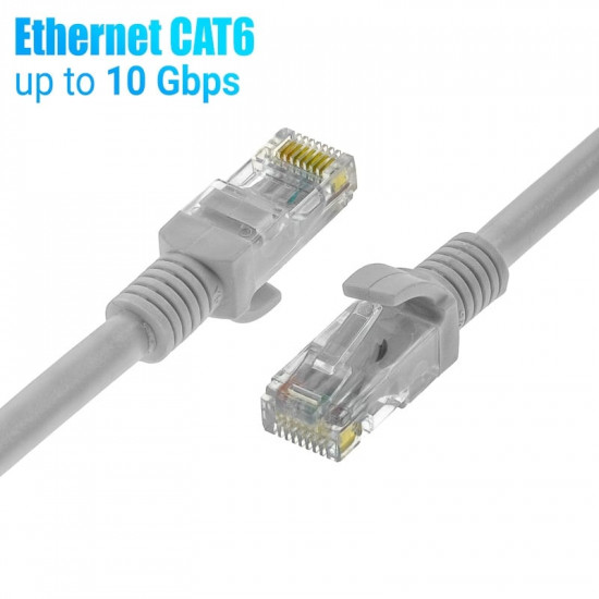 Καλώδιο Ethernet 0.5m CAT 6E Γκρι