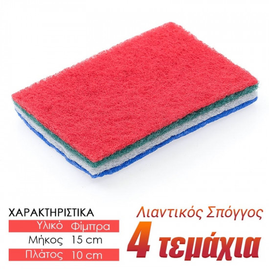 Σπόγγος Λειαντικός 4τεμ
