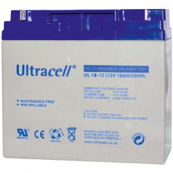 ULTRACELL 12V 18AH Μπαταρία μολύβδου 12V 18Ah    Διαστάσεις:  - μήκος: 18,15 cm  - πλάτος: 7,7 cm  - ύψος: 16,75 cm  - Τύπος Terminal: F3 - ULTRACELL