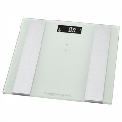 PROFI CARE PC-PW 3007 FA WHITE Γυάλινη ηλεκτρονική ζυγαριά μπάνιου με λιπομέτρηση, 8 σε 1. - PROFI CARE