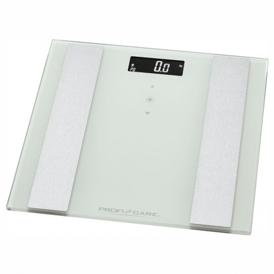 PROFI CARE PC-PW 3007 FA WHITE Γυάλινη ηλεκτρονική ζυγαριά μπάνιου με λιπομέτρηση, 8 σε 1. - PROFI CARE