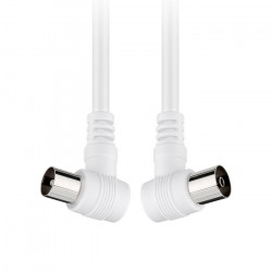 GOOBAY 11520 ANGLED ANTENNA CABLE Καλώδιο κεραίας RF αρσ. - RF θηλ., υπό γωνία 90°, 1.5m σε άσπρο χρώμα. - GOOBAY