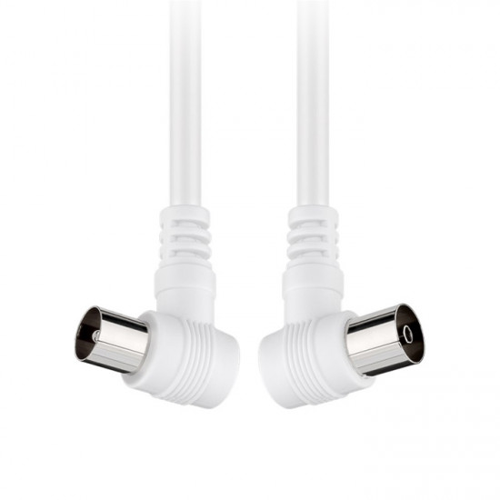 GOOBAY 11520 ANGLED ANTENNA CABLE Καλώδιο κεραίας RF αρσ. - RF θηλ., υπό γωνία 90°, 1.5m σε άσπρο χρώμα. - GOOBAY
