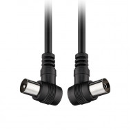 GOOBAY 11526 ANGLED ANTENNA CABLE Καλώδιο κεραίας RF αρσ. - RF θηλ., υπό γωνία 90°, 2.5m σε μαύρο χρώμα. - GOOBAY