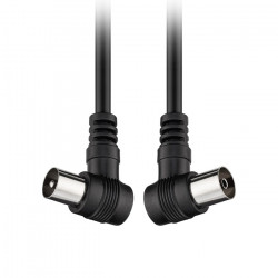 GOOBAY 11526 ANGLED ANTENNA CABLE Καλώδιο κεραίας RF αρσ. - RF θηλ., υπό γωνία 90°, 2.5m σε μαύρο χρώμα. - GOOBAY