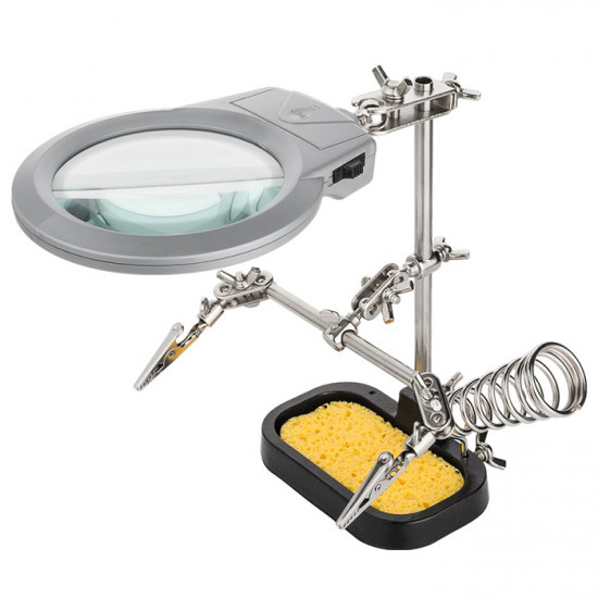 GOOBAY 51226 Βοηθητικό kit συγκόλλησης με 2 clips στήριξης πλακέτας και μεγεθυντικό φακό. - GOOBAY