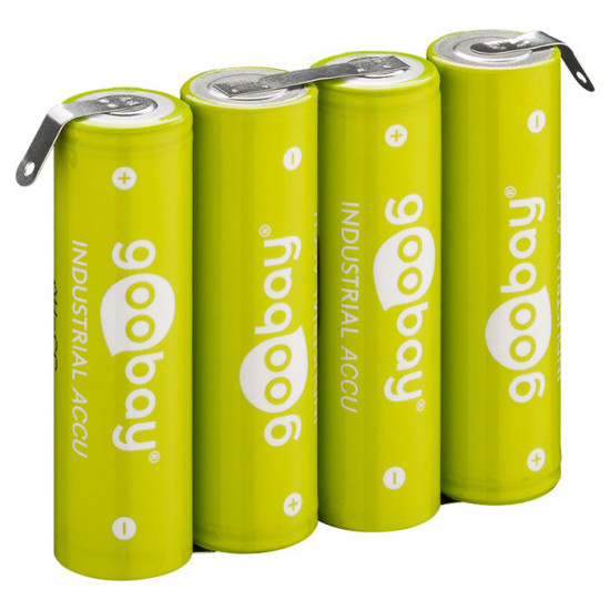 GOOBAY 55580 Επαναφορτιζόμενη μπαταρία 4.8V 2100mAh AA (Mignon) Ni-MH με λαμάκια. - GOOBAY