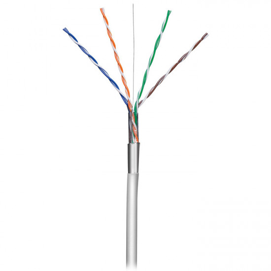 GOOBAY 68708 Καλώδιο δικτύου CAT 5e, F/UTP, μονόκλωνο, σε κουλούρα 100m, σε γκρι χρώμα. - GOOBAY