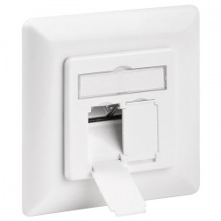 GOOBAY 68721 Πρίζα τοίχου χωνευτή CAT6a, 2xRJ45, σε λευκό χρώμα. - GOOBAY