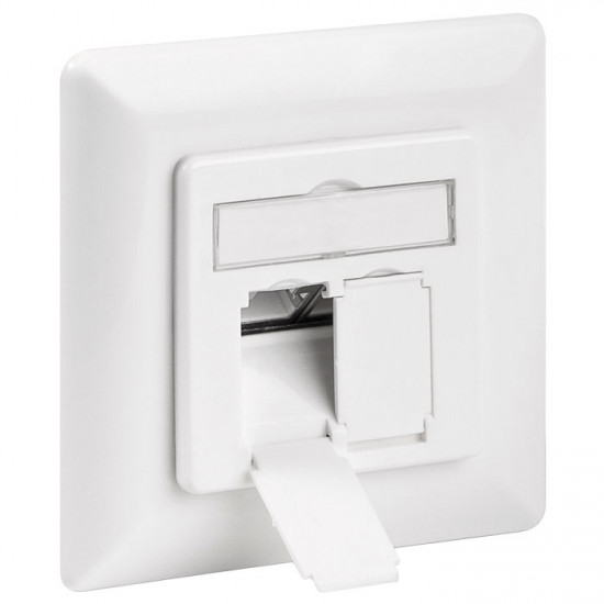 GOOBAY 68721 Πρίζα τοίχου χωνευτή CAT6a, 2xRJ45, σε λευκό χρώμα. - GOOBAY