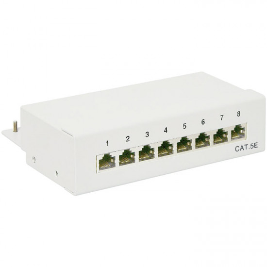 GOOBAY 68882 Patch panel κατηγορίας CAT 5e STP, 8 θυρών σε γκρι χρώμα. - GOOBAY