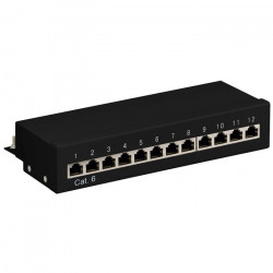 GOOBAY 69307 Patch panel κατηγορίας CAT 6 STP, 12 θυρών σε μαύρο χρώμα. - GOOBAY