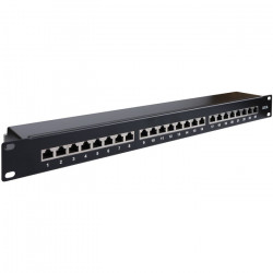 GOOBAY 90854 Patch panel κατηγορίας CAT 6Α STP, 24 θυρών σε μαύρο χρώμα. - GOOBAY