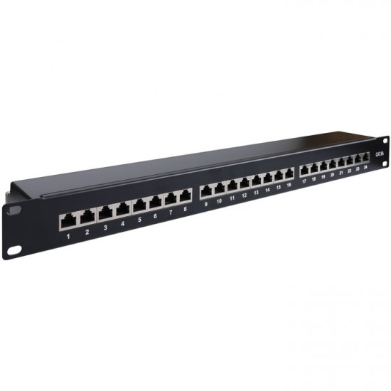 GOOBAY 90854 Patch panel κατηγορίας CAT 6Α STP, 24 θυρών σε μαύρο χρώμα. - GOOBAY