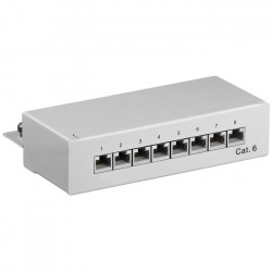 GOOBAY 93047 Patch panel κατηγορίας CAT 6 STP, 8 θυρών σε γκρι χρώμα. - GOOBAY