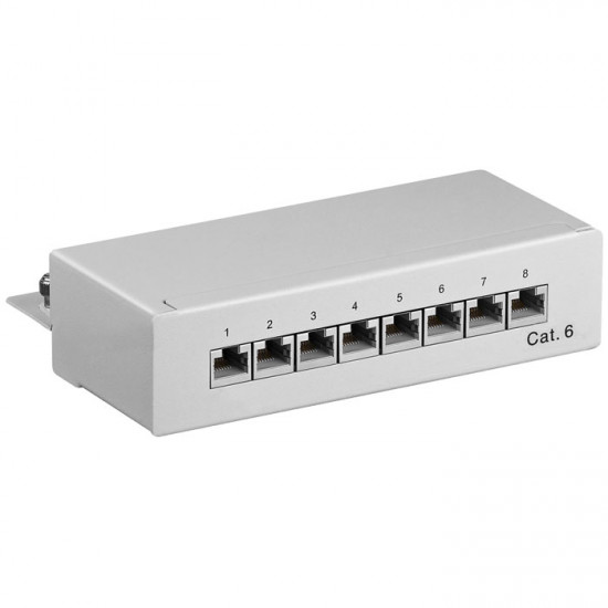 GOOBAY 93047 Patch panel κατηγορίας CAT 6 STP, 8 θυρών σε γκρι χρώμα. - GOOBAY