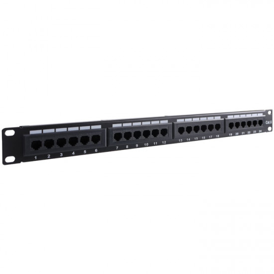 GOOBAY 93866 Patch panel κατηγορίας CAT 6 UTP, 24 θυρών σε μαύρο χρώμα. - GOOBAY