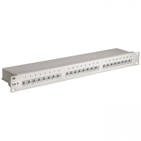 GOOBAY 94036 Patch panel κατηγορίας CAT 6 STP, 24 θυρών σε γκρι χρώμα. - GOOBAY