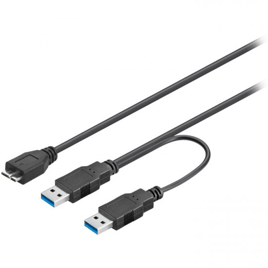 GOOBAY 95746 Καλώδιο USB 3.0 micro B αρσ. σε 2x USB 3.0  A αρσ, 0.30m. - GOOBAY