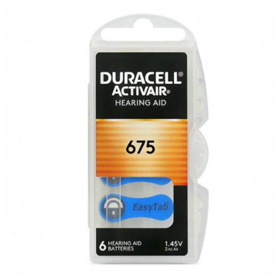 DURACELL 675 Μπαταρία ακουστικών βαρηκοΐας Duracell ActivAir 675 1.45V, σε blister 6 μπαταριών. - DURACELL