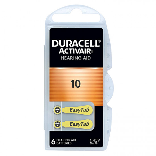 DURACELL 10 Μπαταρία ακουστικών βαρηκοΐας Duracell ActivAir 10 1.45V, σε blister 6 μπαταριών. - DURACELL