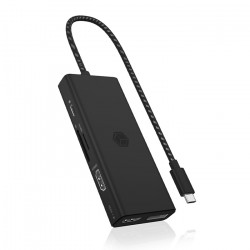 ICY BOX IB-DK4011-CPD Σταθμός σύνδεσης 7 θυρών με πολλαπλές λειτουργίες για laptop, από μία μόνο σύνδεση USB 3.2 Gen 1x1 Type-C. - ICY BOX