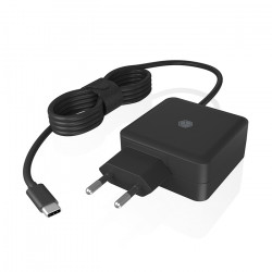 ICY BOX IB-PS111-PD Universal φορτιστής / τροφοδοτικό για smartphone / laptop 65W, με αυτόματη ανίχνευση τάσης εξόδου κι ενσωματωμένο καλώδιο. - ICY BOX