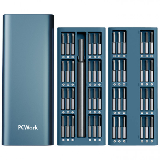 PCWork PCW08B Σετ κατσαβίδι ακριβείας με 48 ανταλλακτικές μύτες και μαγνητική θήκη μεταφοράς. - PCWork