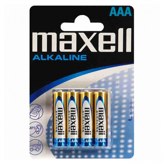 MAXELL AAA-LR3/4TEM ALKALINE POWER Αλκαλικές μπαταρίες Maxell AAA-LR3, σε blister 4 τεμαχίων. - MAXELL