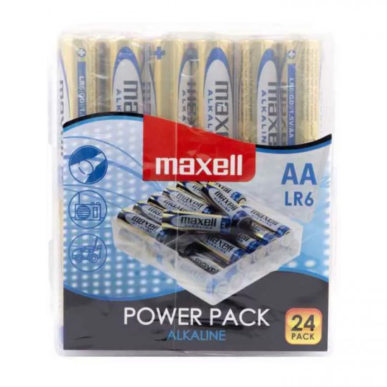 MAXELL AA-LR6/24TEM Αλκαλικές μπαταρίες Maxell AA-LR6, σε blister 24 τεμαχίων. - MAXELL