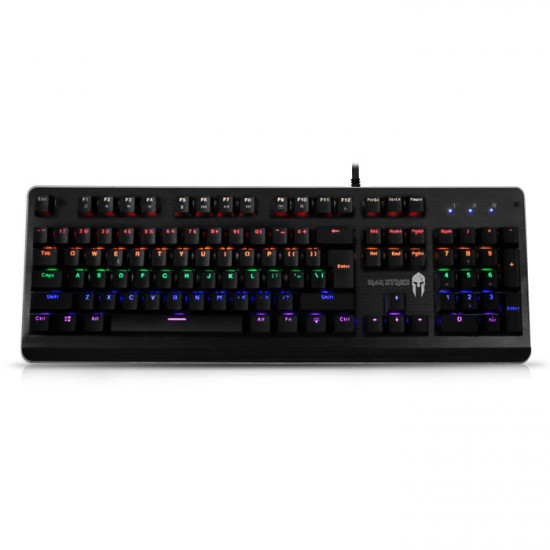 NOD IRON STRIKE Ενσύρματο μηχανικό gaming πληκτρολόγιο, με backlight RGB LED φωτισμό 6 χρωμάτων και επιφάνεια από αλουμίνιο σε μαύρο χρώμα. - NOD