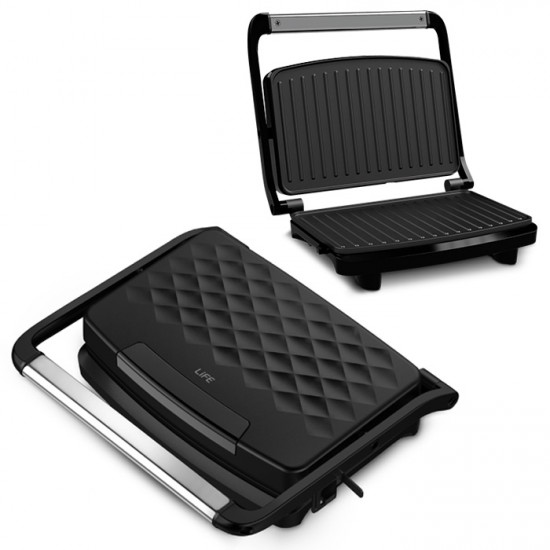LiFE DIAMOND Τοστιέρα με αντικολλητικές grill πλάκες, 750W. - LiFE