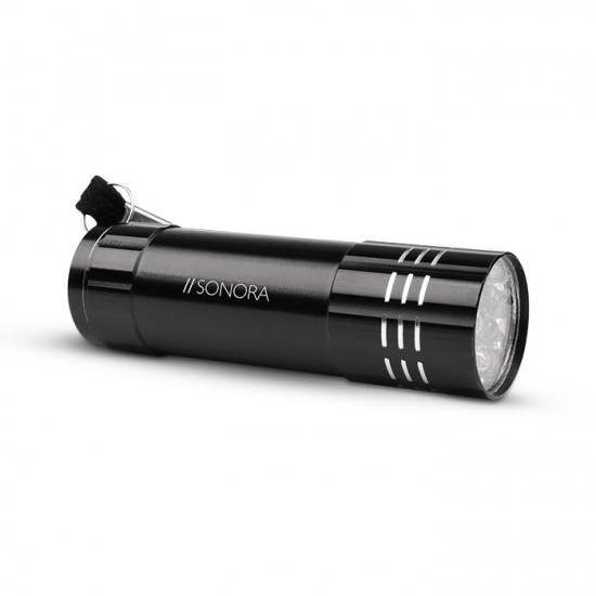 SONORA BLACK RAY Αλουμινένιος mini φακός LED 30 lm σε μαύρο χρώμα. - SONORA