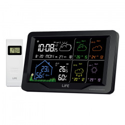 LiFE STEPPE Smartweather TUYA TUYA Smart Wi-Fi μετεωρολογικός σταθμός με ασύρματο εξωτερικό αισθητήρα, έγχρωμη οθόνη LCD 7.5
